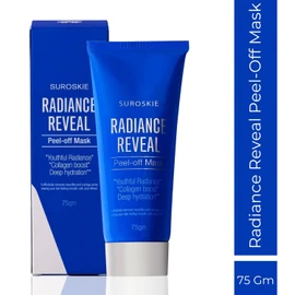 Suroskie Radiance Reveal Peel-Off Mask with Bio-Collagen & Honey Protein – Hydrating, Brightening & Glow-Boosting Formula – Lavender Infused Korean-Inspired Skincare for Plump, Youthful Skin – Unisex Face Mask – 75g