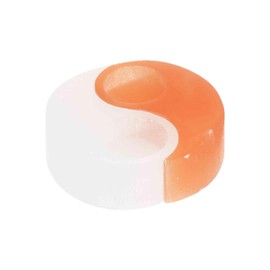 NKlaus Selenite Tea Light Holder Yin-Yang 11.5 cm - Two Piece Set for 2 Tea Lights, Energetic Decoration for Meditation, Feng Shui & Space Harmony, Gift Idea 16615