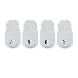 RIVERWELD TIG Quartz Nozzle Clear Glass Cups 13N12 8# 1/2" 12.5mm 13NQ12-8# for SR WP 9 17 18 20 25 26 TIG Welding Torches Pack of 4