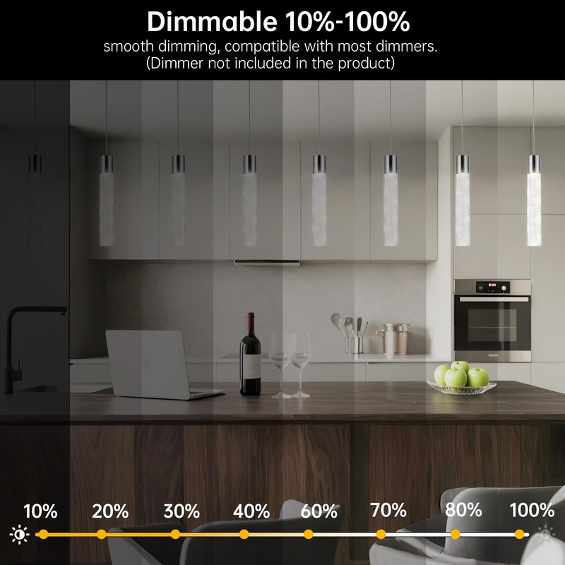 Ajbvp Modern LED Pendant Lights Kitchen Island Lighting,Dimmable 5CCT/2700K/3000K/3500K/4000K/5000K,Hanging Island
