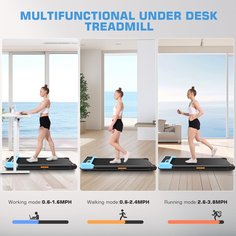Walking Pad Treadmill, 2 in 1 Under Desk Treadmill Max