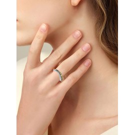 ATUP Birthstone Mother Rings for Women, Sterling Silver November Birthstone Rings Citrine Stackable Ring for Women Anniversary Valentine's Day Mother's Day Jewelry Gifts for Her Wife, Size 7