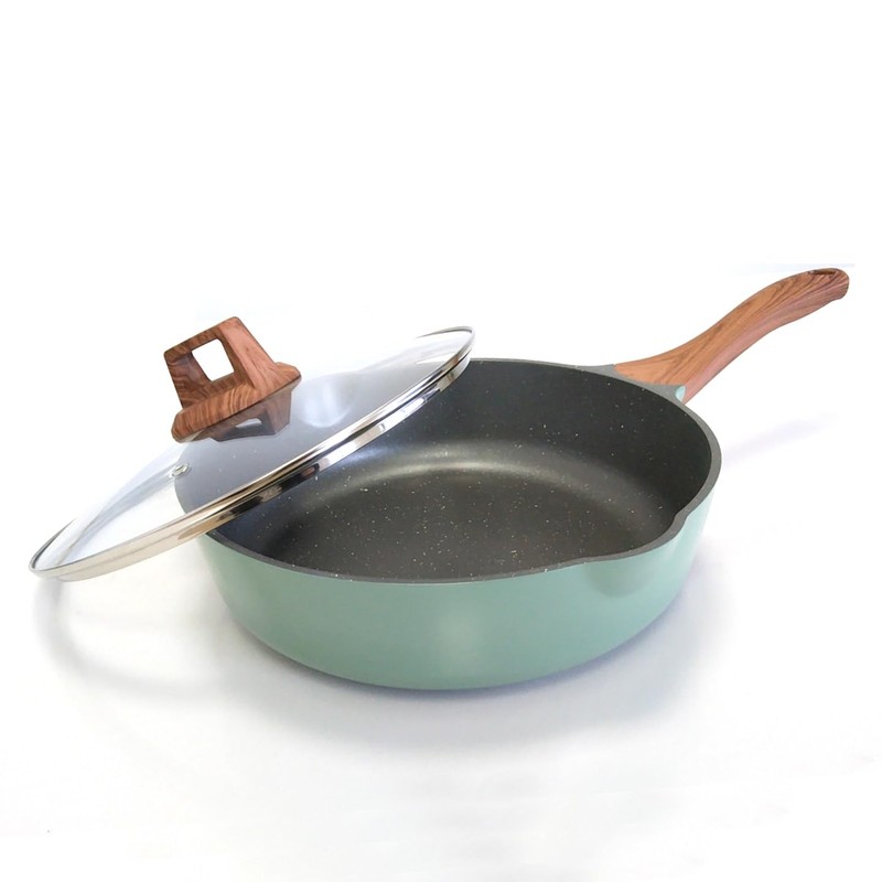 YYJINGYOU Nonstick Frying Pan Skillet with Lid, Omelette Pan, Induction