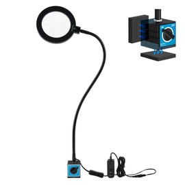 Magnetic Base LED Work Light with Magnifying Glass