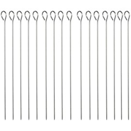 rukauf 20 Barbecue Skewers Stainless Steel 20 cm Kebab Skewers Meat Skewers Vegetable Skewers Square