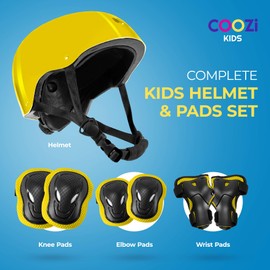 Niftii Glossy Helmet and Pad Set for Kids | Adjustable Protective Gear with Knee, Elbow & Wrist Pads | Safety Set for Cycling, Skateboarding, and Scooting | For Boys & Girls Ages 3-15