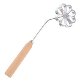 UPKOCH Swedish with Handle Rosette Iron with Wooden Handle Ravioli Empan Adapress Flower Shape Rosette Cutter Press Moulds Waffle Iron for Baking Non-Stick Dough Press Square Waffle Moulds