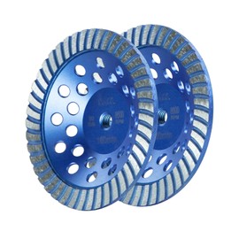 SALI 7 Inch 2pcs Concrete Grinding Wheels 43 Turbo Diamond Segments 5/8-11 Arbor Diamond Grinding Wheel Fit for Paint, Epoxy, Mastic, Coating Removal