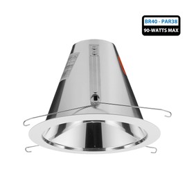 NICOR Lighting 6 inch Clear Reflector Cone with White Trim, Fits 6 inch Housings (17552A)