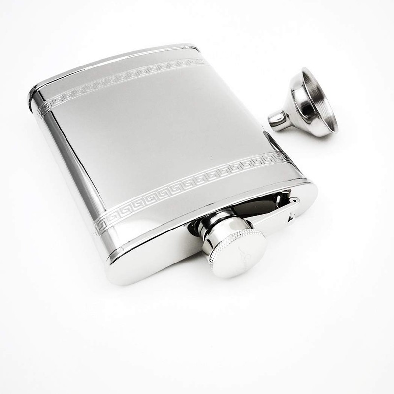 iSavage 6oz Hip Flask with Engraving Decoration with a Funnel