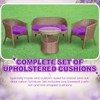 3 Pack Wicker Cushion Waterproof Tufted Patio Furniture,Purple