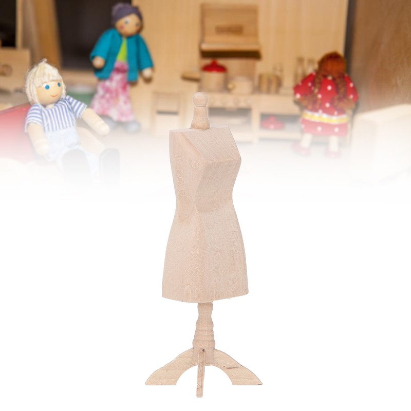Dollhouse Wooden Mannequin 1:12 Lightweight Mini Clothes Display Holder Model