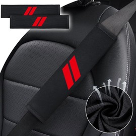 2PCS Seat Belt Covers Suit for Dodge Challenger Charger SRT RAM Accessories, Car Seat Belt Pad Strap Shoulder Pad, Seatbelt Shoulder Strap Pads Safety Belt Cushions Protective Sleeves for Dodge Owners