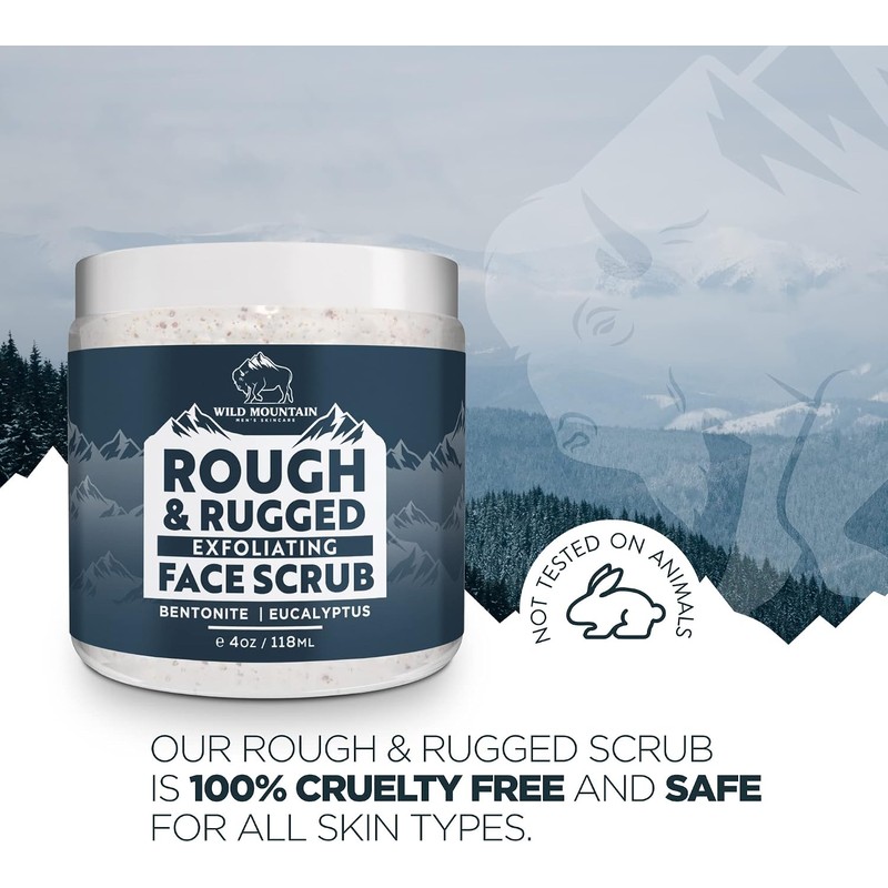 Exfoliante facial Wild Mountain para hombres con microdermoabrasión y control