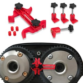 Kutyun Car Dual Camshaft Clamp, 9 Pcs Car Engine Timing Belt Sprocket Gear Locking Tool Kit, Anti-Slip Cam Gear Clamp and Holder Set, Universal Cam Bearing Tool Kit Fit for Most Cars, Trucks and Vans