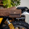 Trip Machine Company Genuine Leather Motorcycle Front Handlebar Leather Bag