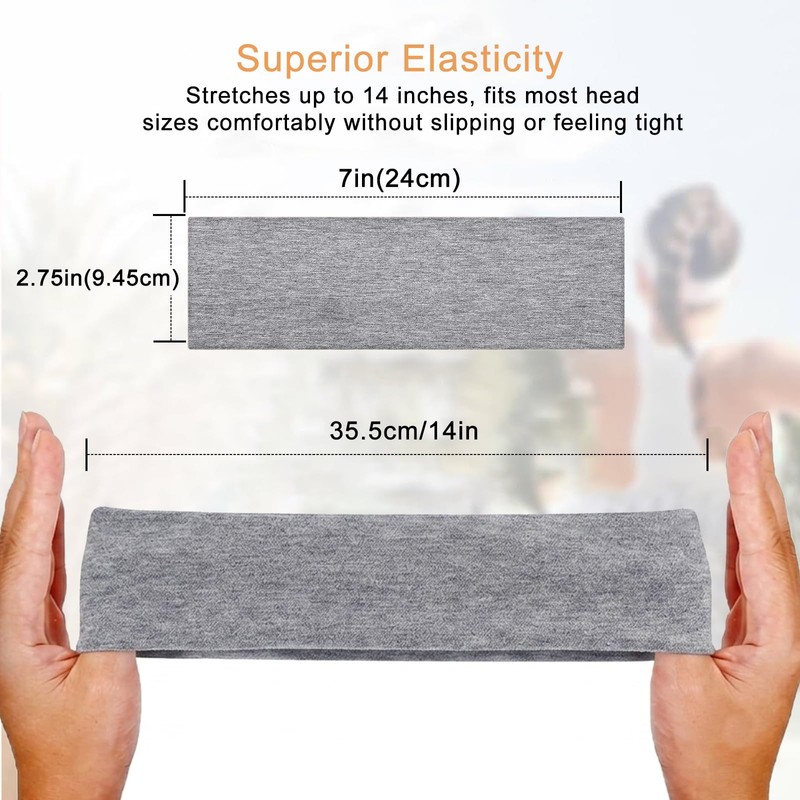 12Pcs Headbands for Women Non Slip Soft Elastic Polka Dot