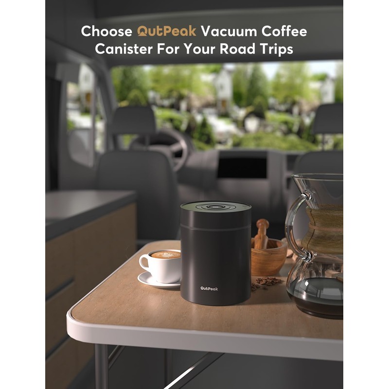 OUTPEAK 2025 Kilo Auto Vacuum Coffee Canister, 1.8L for 21.2oz