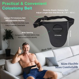 Adjustable Ostomy Belt for Men and Women Colostomy Belt with Support Pocket Stealth Belt for Ostomy Bag Cover Breathable Ileostomy Colostomy Bag Covers Colostomy Supplies for Ostomy Pouch Easy Drain