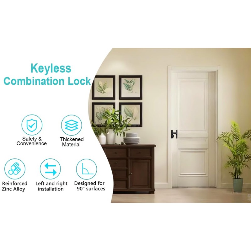 Barn Door Lock - 90 Degree Flip Latch Lock with