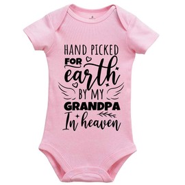 YCICIVDee Hand Picked For Earth By My Grandpa In Heaven Unisex-Baby Short Sleeve Bodysuits
