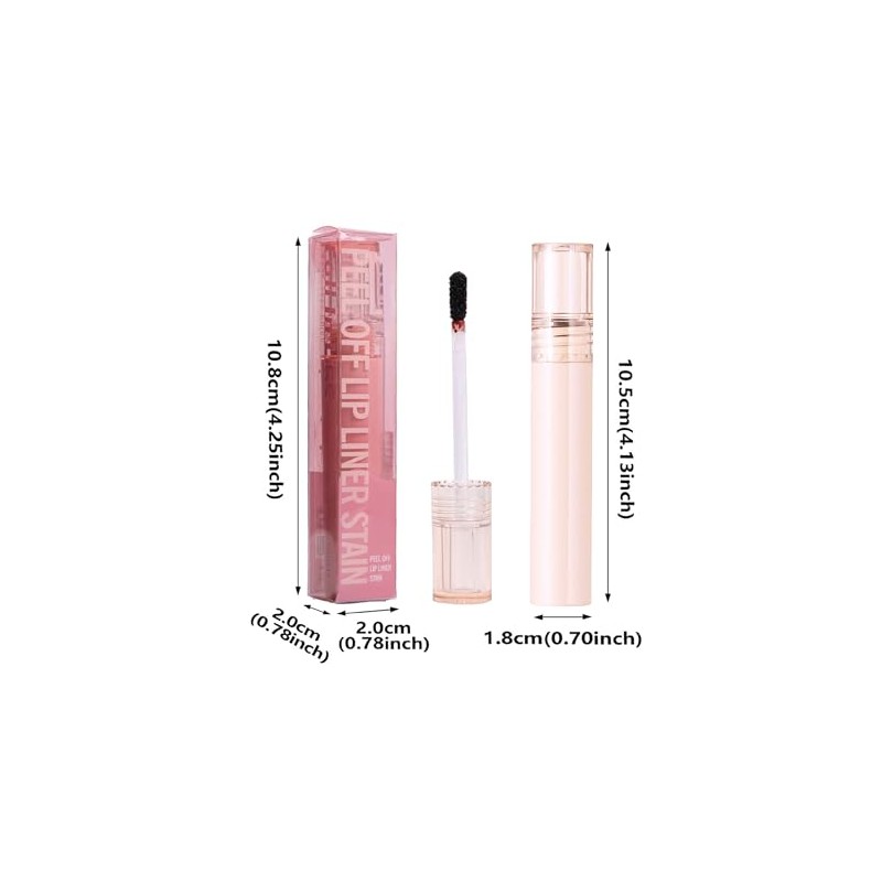 Erinde Delineador de Labios Peel off, Pintalabios Mate Resistente al