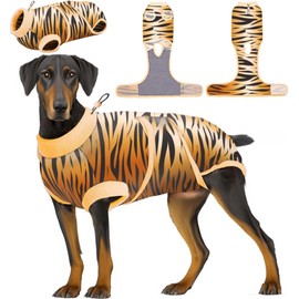 PetWarm Dog Recovery Suit, Surgical Suit for Dogs Female Spay Male Neutered, Dog Onesie for Surgery, Anti-Licking Dog Surgery Recovery Suit, Leopard Pattern, Yellow, XS