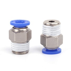 SNS SPC4-M6 BE 4mm Tube OD x M6 Male Straight Nickel Plated Brass Push to Connect Pneumatic Fittings（10 PCS）