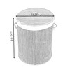Round Mendong Collapsible Waterproof Laundry Hamper with Lid and Handles