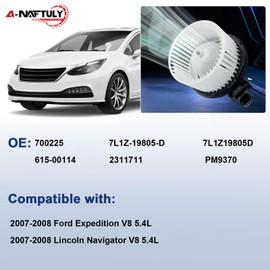 A-NAFTULY AC Blower Motor Fan Replacement Fits for 2007 2008 Ford Expedition, Lincoln Navigator - HVAC Heater Blower Motor Fan Assembly, Replace 700225, 7L1Z-19805-D, 2311711
