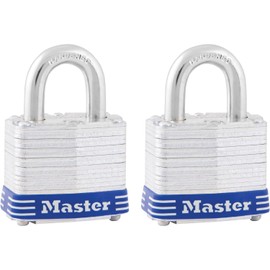 Master Lock 3T 1-9/16-Inch Wide Keyed-Alike Padlock, 9/32-Inch Shackle, 2-Pack