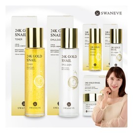 Swanive 스와니브 24K 골드 스네일 풀기초 (토너+에멀전+에센스+영양크림+아이크림) Swanyb 24K Gold Snail Full Basic (Toner + Emulsion + Essence + Nourishing Cream + Eye Cream)