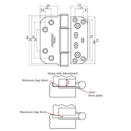 Nico Loadpro 3D Upvc Composite Butt Type Door Hinge White Adjustable