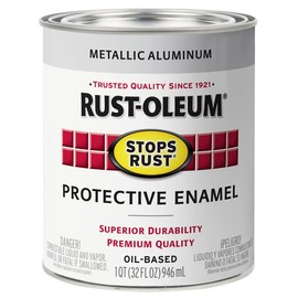Rust-Oleum Stops Rust Metallic Aluminum Oil-Based Industrial Enamel Paint Quart