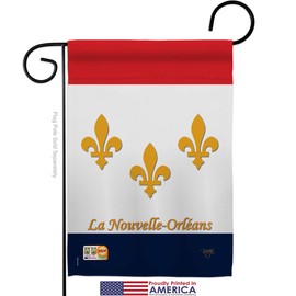 Breeze Decor Fleur De LYS New Orleans Garden Flag Country Living Vintage Flower Lily Lis French Party Mardi Small Decorative Gift Yard House Banner Made in USA 13 X 18.5