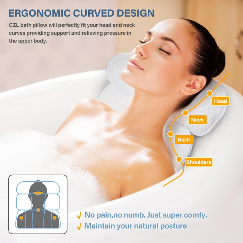 Bath Pillow Bathtub Pillow for Tub Luxury Bath Tub Pillows
