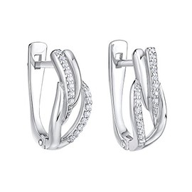 SILVEGO Mirabelle QRDK09 Women's Earrings 925 Sterling Silver with Clear Zirconia, Silver, Cubic Zirconia