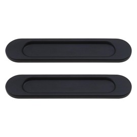 EMSea 2Pcs Oval Sliding Door Handles Replacement Sliding Barn Door Finger Pull Door Accessories for Outdoor Doors Pocket Doors Cabinets Wardrobes Black