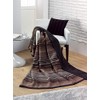 IBENA Oversized Reversible Throw Blanket, Chocolate Stria