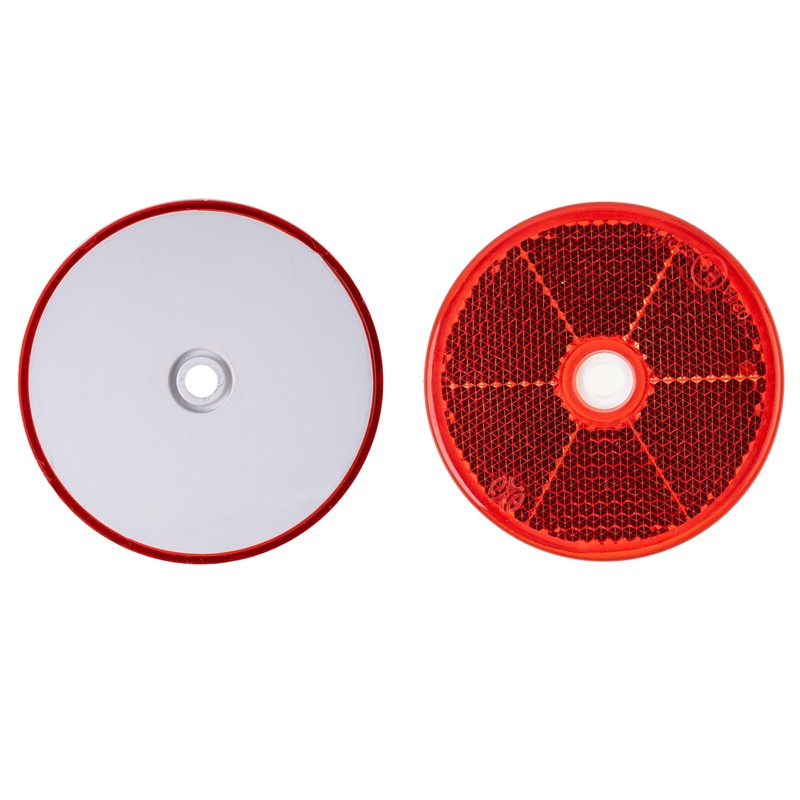 4 Pack Red Round Reflectors Screw On Diameter 60mm Diameter