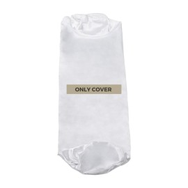 Pillowable - White 48x8 Satin Silk Round Body Pillow Cover - Full Zipper Closure - Bolster Roll Pillowcase - Hypoallergenic