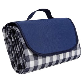 HOZELIN Waterproof Picnic Blanket Foldable, Extra Large 80"x80" Outdoor Picnic Mat for Beach, Camping Grass Party, Hiking, Travel - Size 80 x 80 inches(Blue)