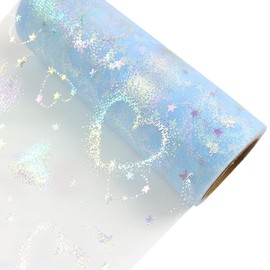 Yuanchuan Rollos de tul coloridos con purpurina de amor de 6 pulgadas x 10 yardas (30 pies) rollos de tul de carrete de tela tutú para faldas de bricolaje, envoltura de regalo de boda, costura, manualidades, lazo, decoración de novia, fiesta de cumpleaño