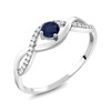 Gem Stone King 0.66 Ct Round Blue Sapphire 925 Sterling