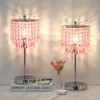 Boncoo Pink Crystal Lamps, Touch Control Crystal Table Lamp with