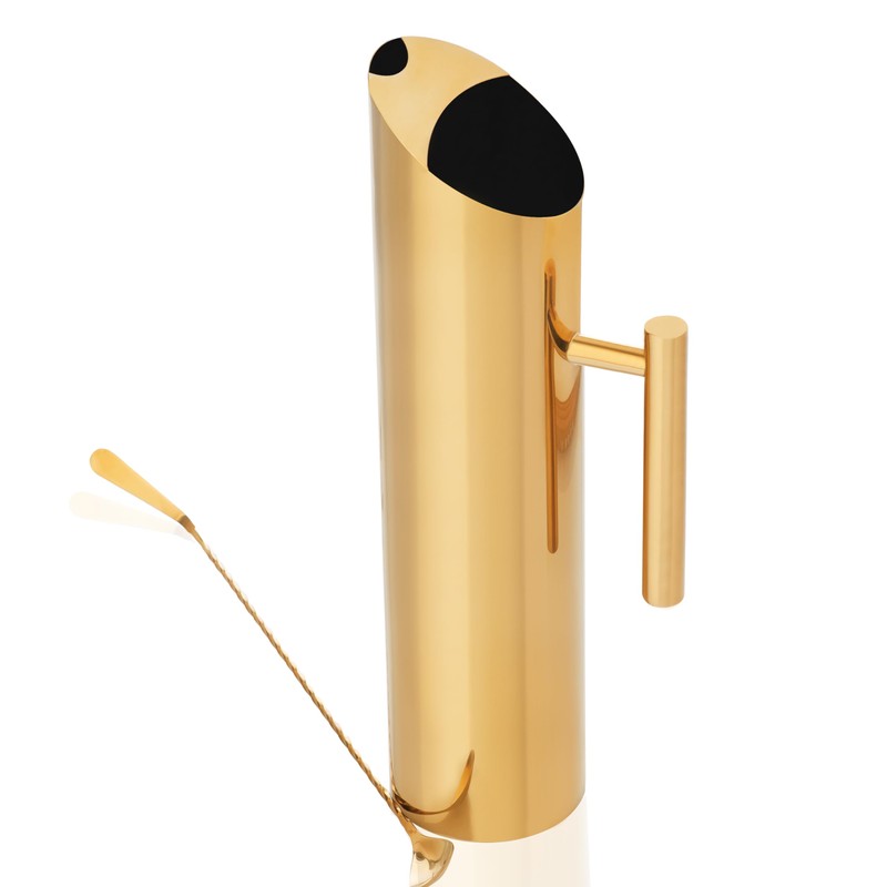 Generic Soluna HM Stainless Steel Chrome Gold Pitcher with Handle,