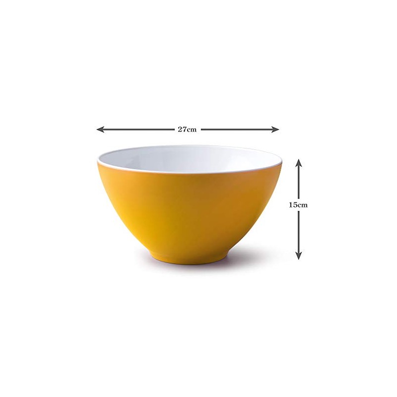 Zeal G217M Two Tone Salad Bowl 26cm-Mustard, Melamine