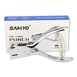 Samyo Hand Held ID Card Slot Hole Punch Metal Puncher Plier Punching Tool for ID Card Badge PVC Photo Tag