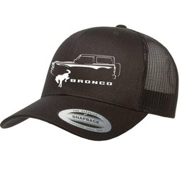 Maddmax Car Art 2021-24 Ford Bronco 4x4 Truck Fully Embroidered Yupoong 6606 Snapback Trucker Fitted Cap Black, Small-X-Large