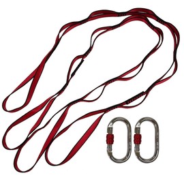 GiGant 2 Daisy Chain + Carabiner 2 Piece Set, Height Adjustment, Strap Belt, Aerial Yoga, Aerial Yoga, 43.3 inches (110 cm), Red)